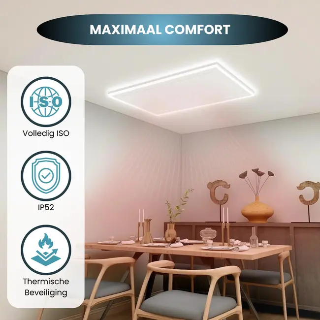 QH-HL Serie infraroodpaneel met LED verlichting 63 x 128 cm - 840Watt