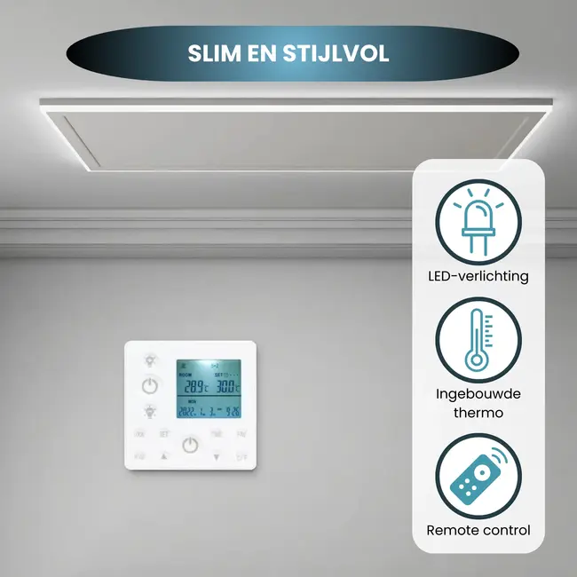 QH-HL Serie infraroodpaneel met LED verlichting 63 x 128 cm - 840Watt