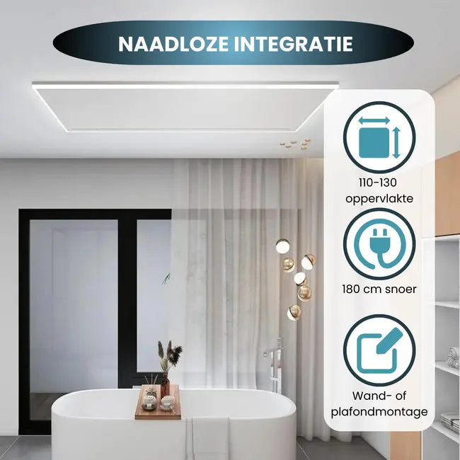 QH-HL Serie infraroodpaneel met LED verlichting 63 x 128 cm - 840Watt