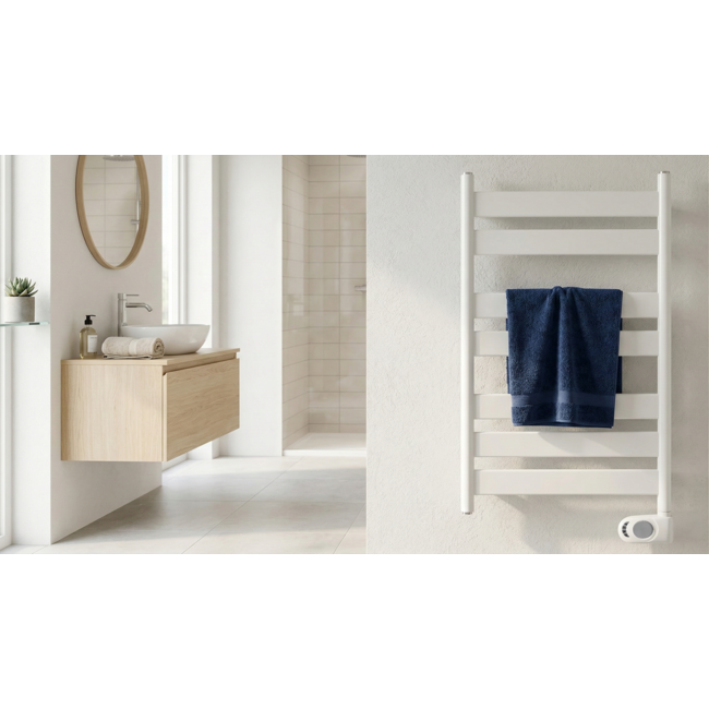 Adax Wave elektrische handdoekradiator 300 - 750Watt White