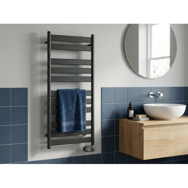 Adax Wave elektrische handdoekradiator 300 - 750Watt Black