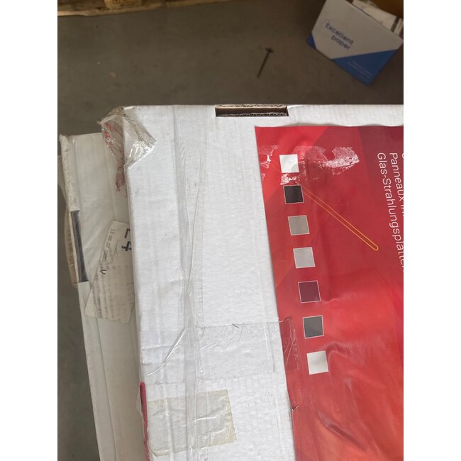 Tweedekans - Ecosun GS-Serie infraroodpanelen wit of zwart wand of plafond - Afmetingen: 60 x 60 cm 300Watt, Afwerking: Wit glas, Towel Rail: Zonder towel rail en toebehoren (alleen het paneel)