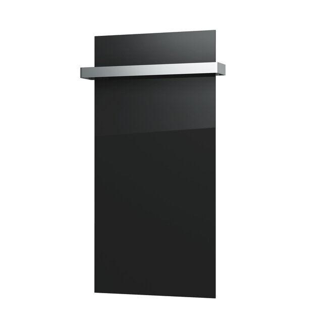 Tweedekans - Ecosun GS-Serie infraroodpanelen wit of zwart wand of plafond - Afmetingen: 60 x 60 cm 300Watt, Afwerking: Zwart glas, Towel Rail: Zonder towel rail en toebehoren (alleen het paneel)