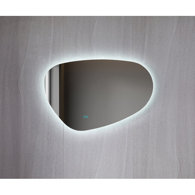 Tweedekans - Spiegel asymmetrisch organische led verlichting en anti-condens 60 cm breed en 40 cm hoog - Default