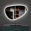 Spiegel asymmetrisch organische led verlichting en anti-condens 140 cm breed en 75 cm hoog