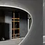 Spiegel asymmetrisch organische led verlichting en anti-condens 100 cm breed en 65 cm hoog