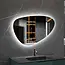 Spiegel asymmetrisch organische led verlichting en anti-condens 100 cm breed en 65 cm hoog
