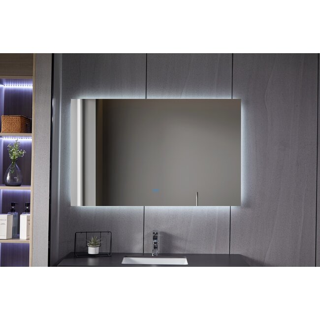 Spiegel frameloos met led, anticondens 60 x 120 cm