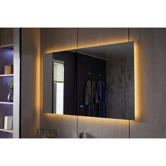 Spiegel frameloos met led, anticondens 60 x 120 cm
