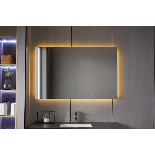 Spiegel frameloos met led, anticondens 60 x 60 cm