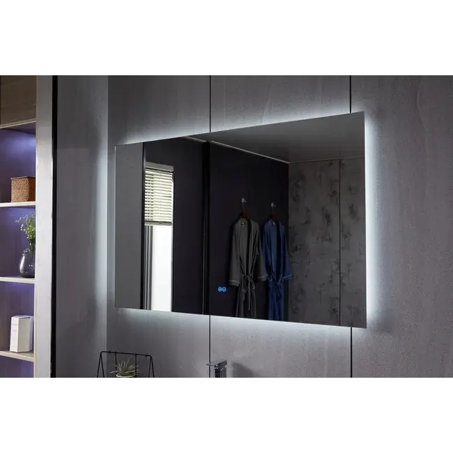 Spiegel frameloos met led, anticondens 60 x 60 cm