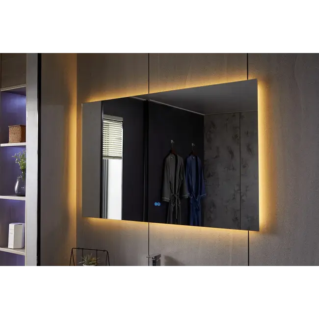Spiegel frameloos met led, anticondens 60 x 60 cm