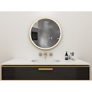 Tweedekans - Spiegel rond 60 cm met gouden frame, led verlichting en anti condens - Default