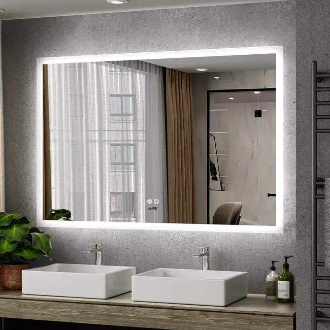 Tweedekans - Badkamerspiegel ''Oristano'' led verlichting en anti-condens - spiegel 80x120cm