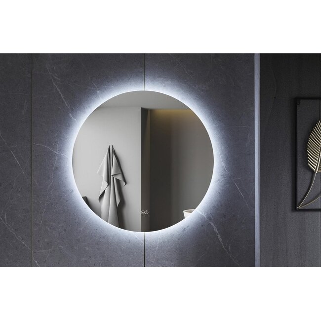 Tweedekans - Spiegel rond 100 cm frameloos, rondom led verlichting en anti condens - Default