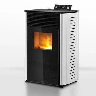 Quality Heating Pelletkachel - 13.1kW - voor 80-100 m2 - 5 niveaus - timer - CR04 White