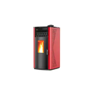 Pelletkachel - 12.2 kW 100 - 120 m² - 5 niveaus - timer - KM1202A - Rood