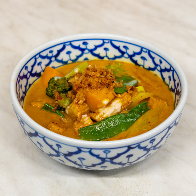 Thaise maaltijd: Gele curry met groenten en jasmijnrijst (1p)