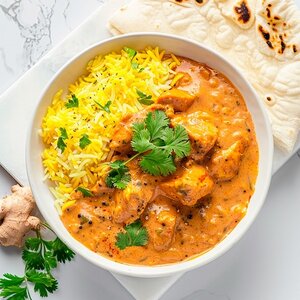 Indiase Butter Chicken met rijst (1 persoon)