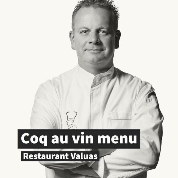 Restaurant Valuas Coq au vin menu van Eric Swaghoven (1p)