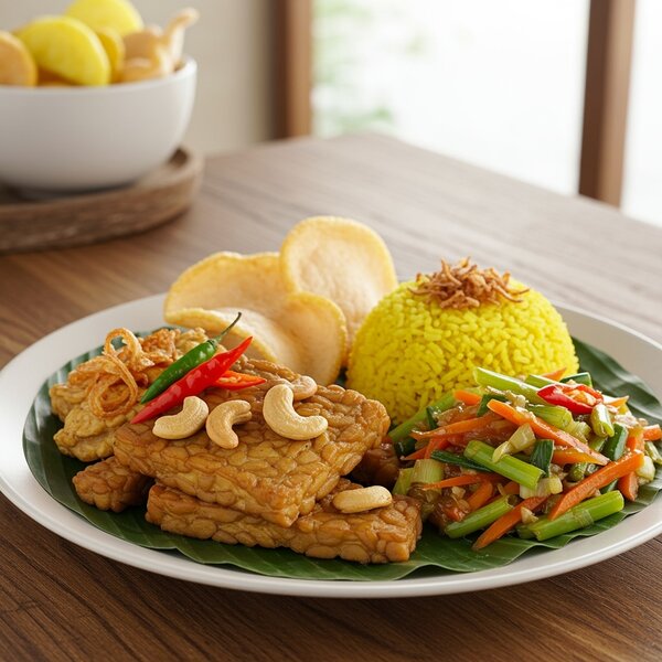 Toko Bopp Indonesische maaltijd: Tempeh cashew, tjap tjoy en nasi koening