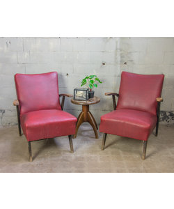 Set vintage fauteuils - Rood