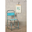 Stoere metalen stoel - Blauw