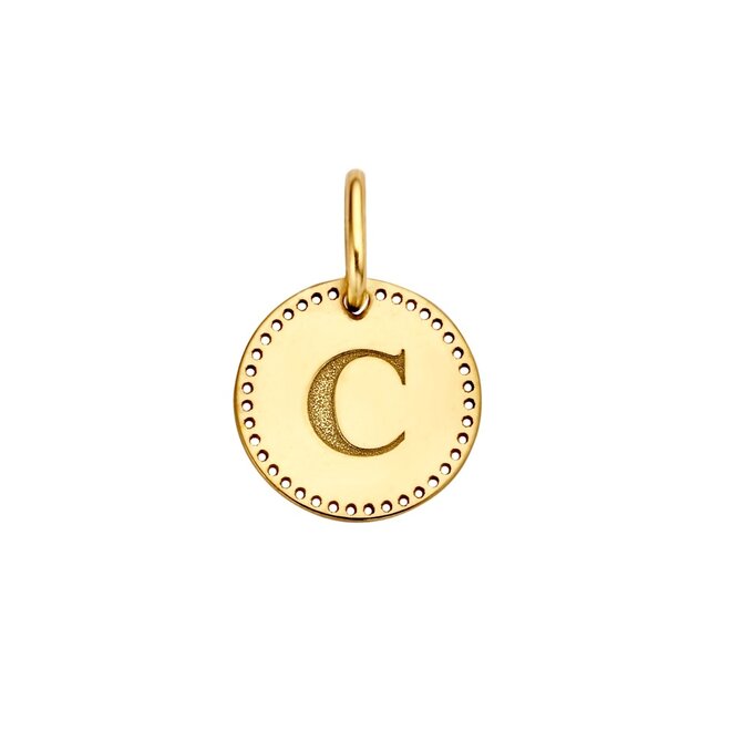 Identity Circle Perforated Mini 14K Goud