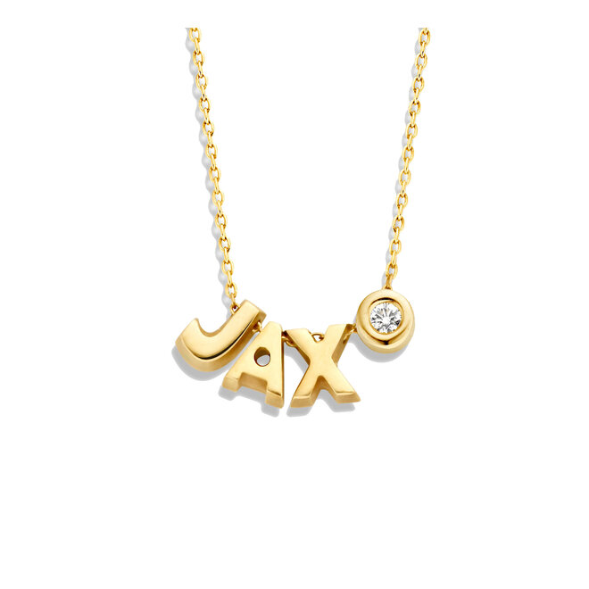 Capital Ketting - 3 Capitals en 1 Diamant 14K Goud