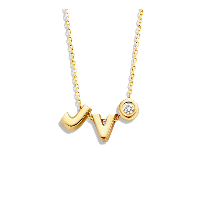 Capital Necklace - 2 Capitals En 1 Diamond 14K Gold