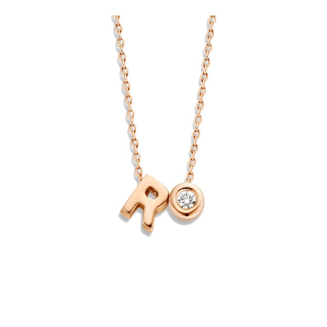 Capital Ketting - 1 Capital en 1 Diamant 14K Goud