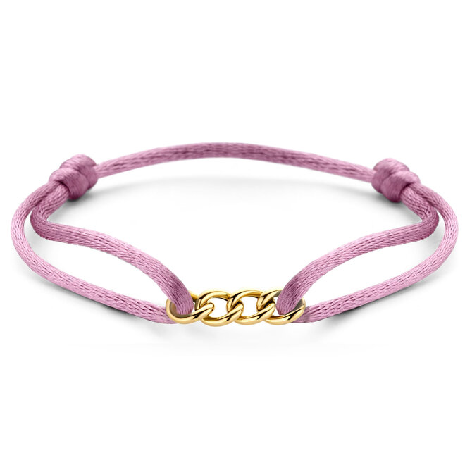 Charm Chain Satijnkoord Armband 14K Goud