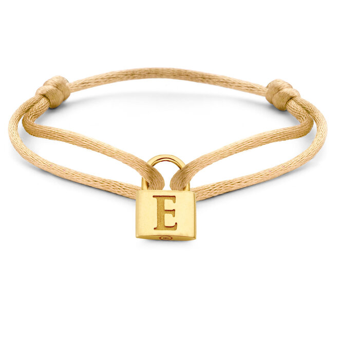 Charm Slot Satijnkoord Armband 14K Goud