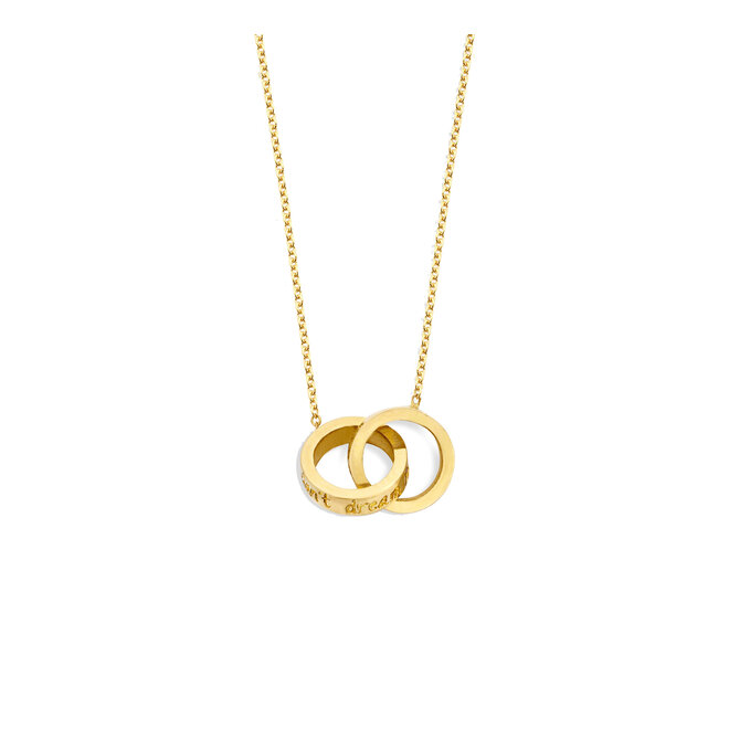 Iconic Double Open Circle Ketting - met gravering