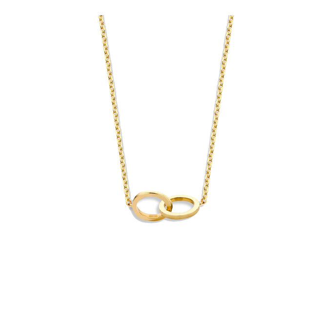 Iconic Double Open Circle Necklace 14K Gold