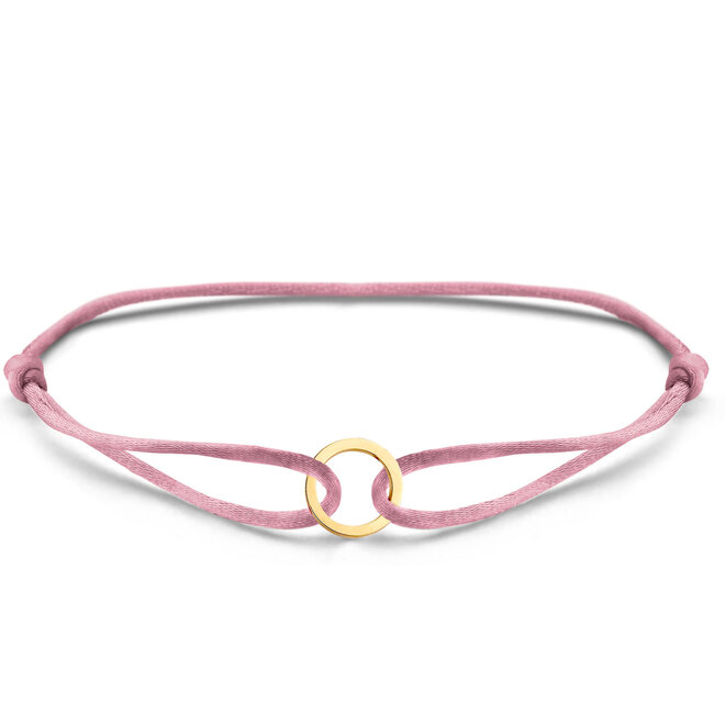 Iconic Round Satin Cord Bracelet 14K Gold