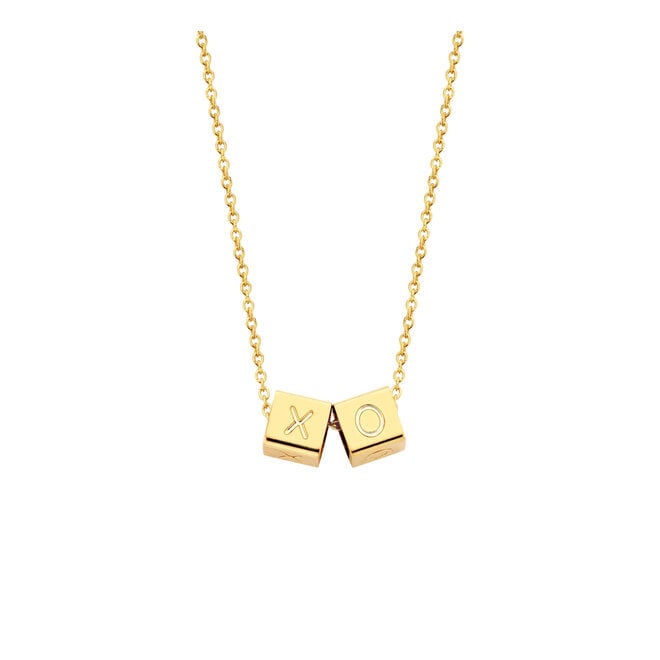 Cube Ketting - 2 Cubes 14K Goud