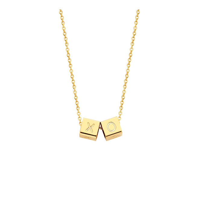 Cube Necklace - 2 Cubes 14K Gold