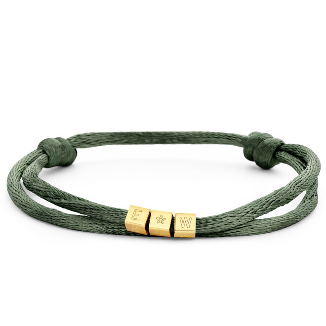 Cube Satijnkoord Armband - 3 Cubes