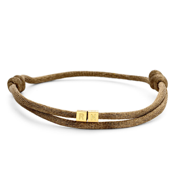 Cube Satijnkoord Armband - 2 Cubes