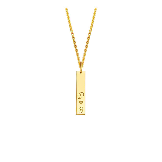 Charm Identity Vertical Bar Ketting 14K Goud
