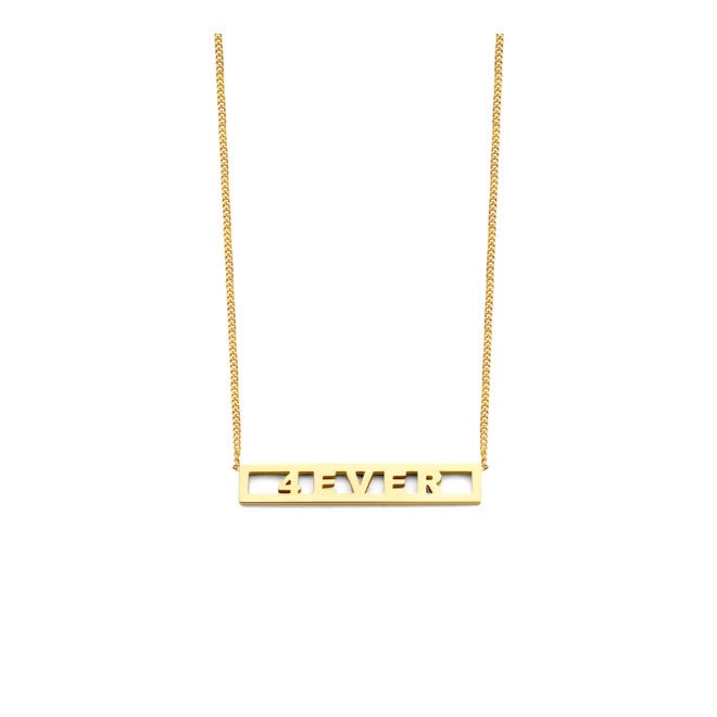 Love Letter Love Bar Ketting - 5 Letters 14K Goud