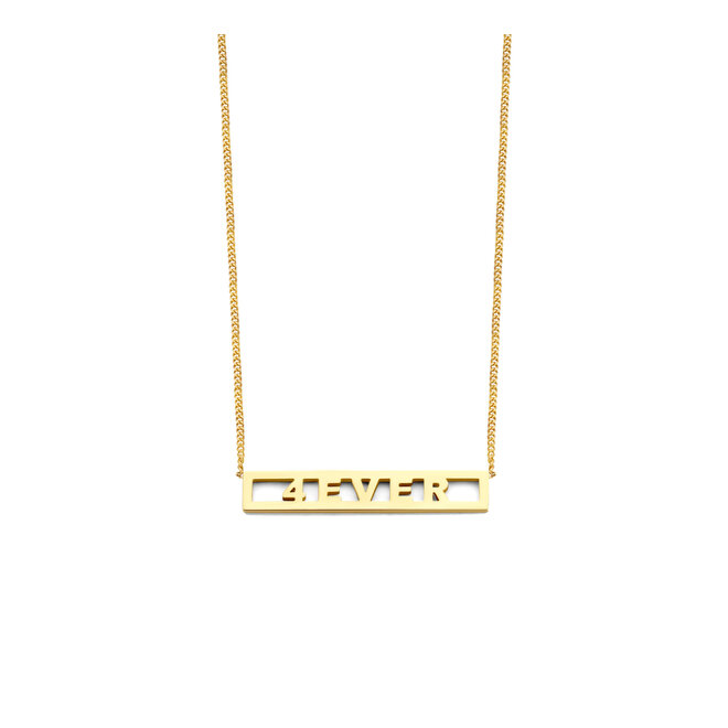 Love Letter Love Bar Necklace - 5 Letters 14K Gold