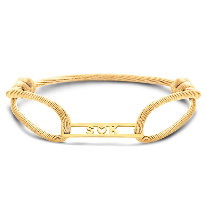 Love Bar Satijnkoord Armband - 3 Letters
