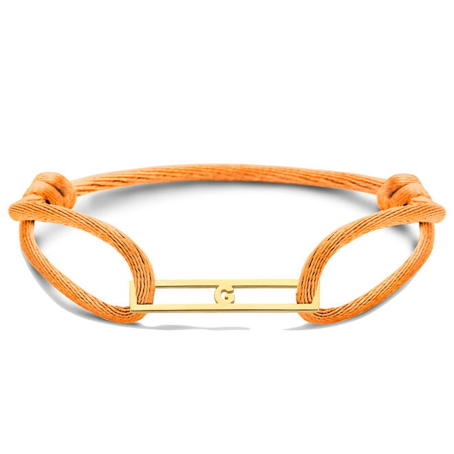 Love Letter Love Bar Satijnkoord Armband 14K Goud