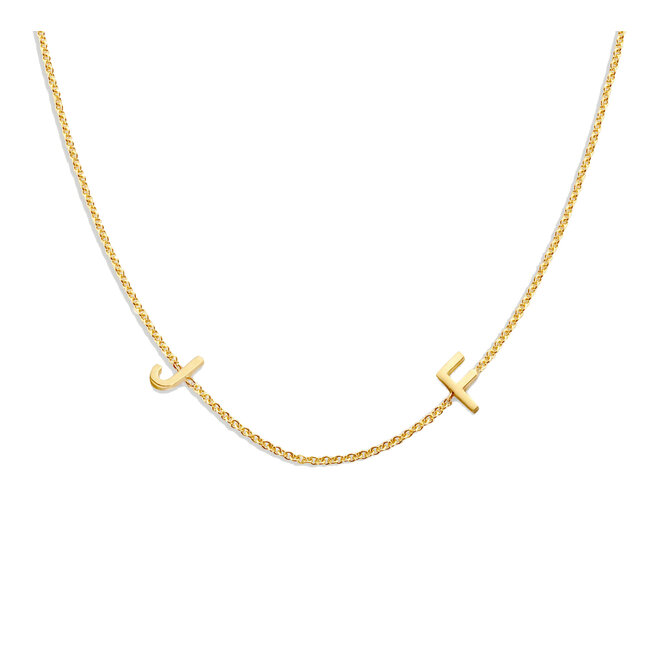 Love Letter Ketting - 2 Initialen 14K Goud