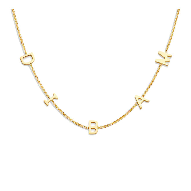 Love Letter Necklace - 5 Initials 14K Gold