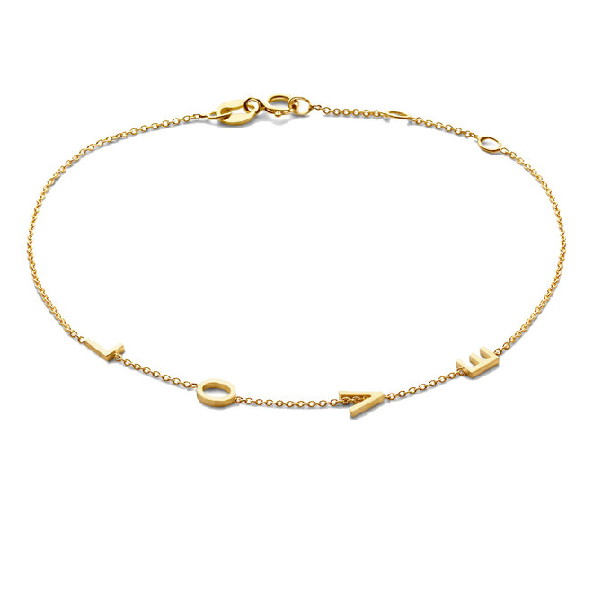 Love Letter Armband - 4 Initialen 14K Goud