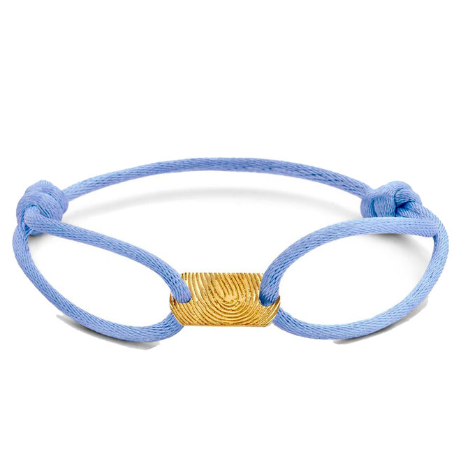 Tag Mini Satin Cord Bracelet - with Fingerprint 14K Gold