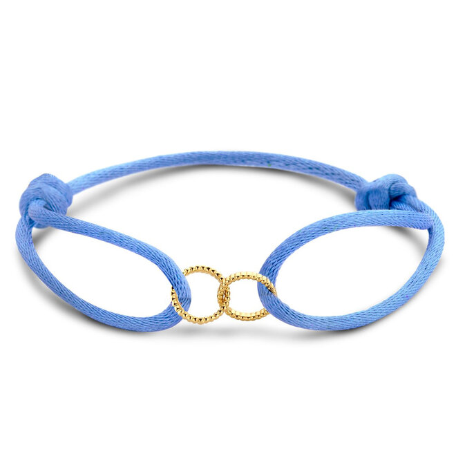 Vintage Dubbel Open Cirkel Satijnkoord Armband